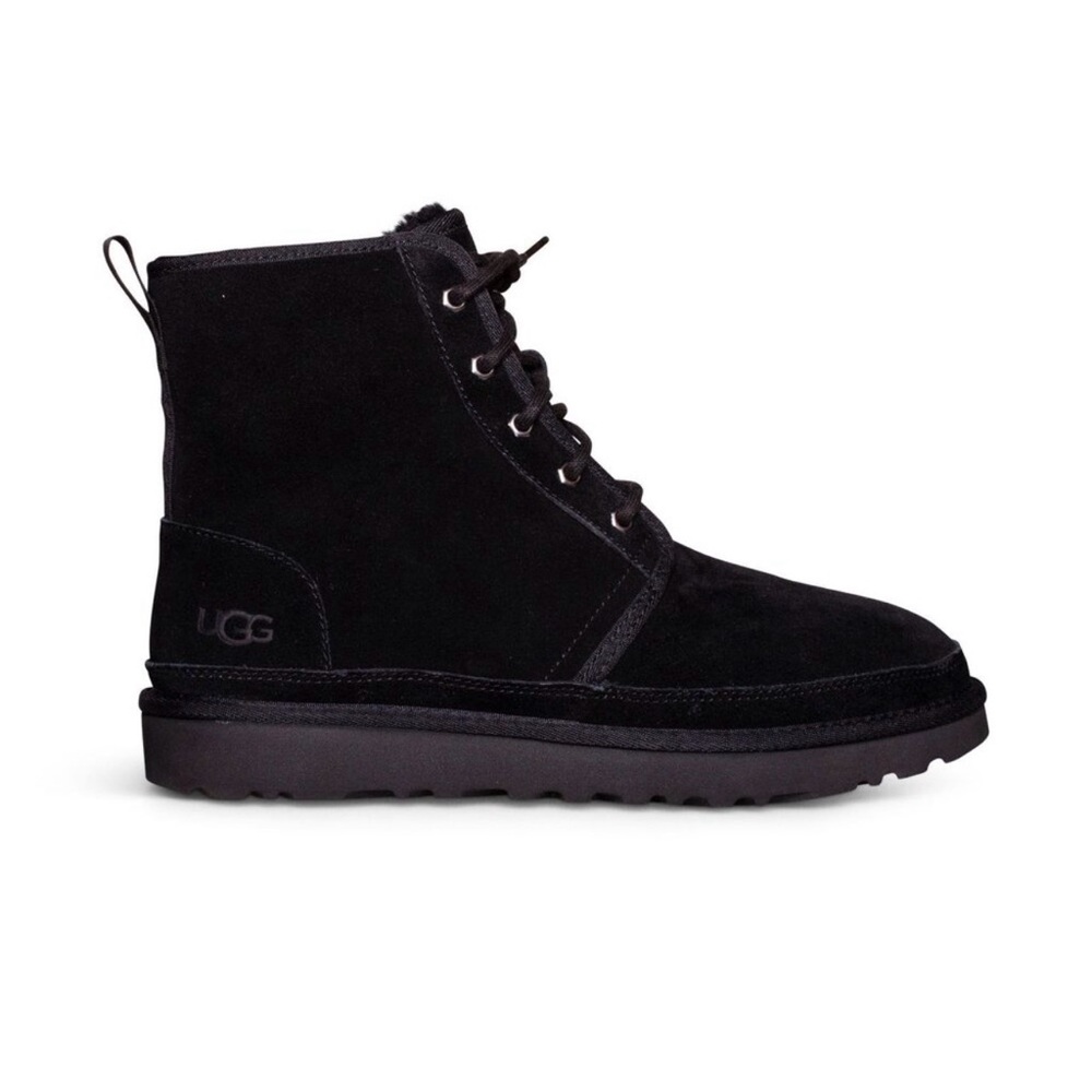 Ugg Neumel Black Chukka Suede Boots Sz 15 Shearling Tall Ankle Boots Men’s $180